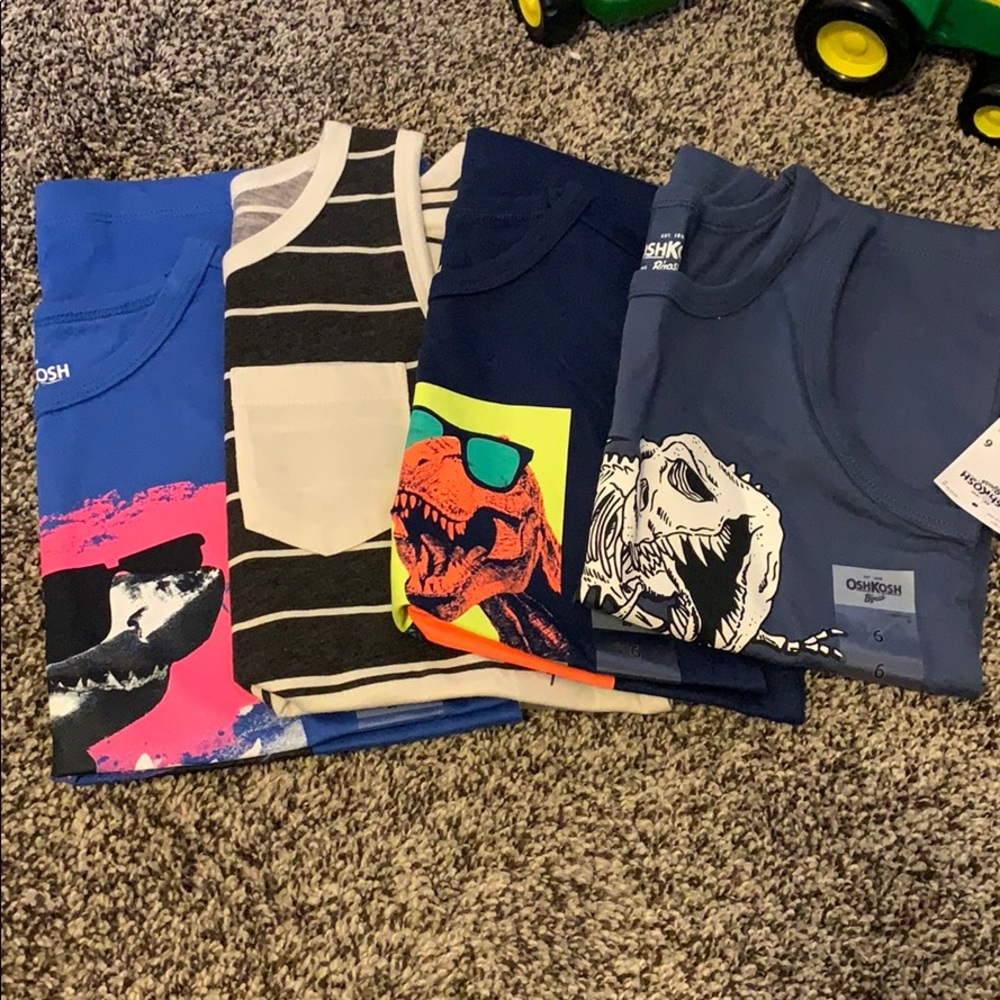 Four brand new Oshkosh boys tank tops